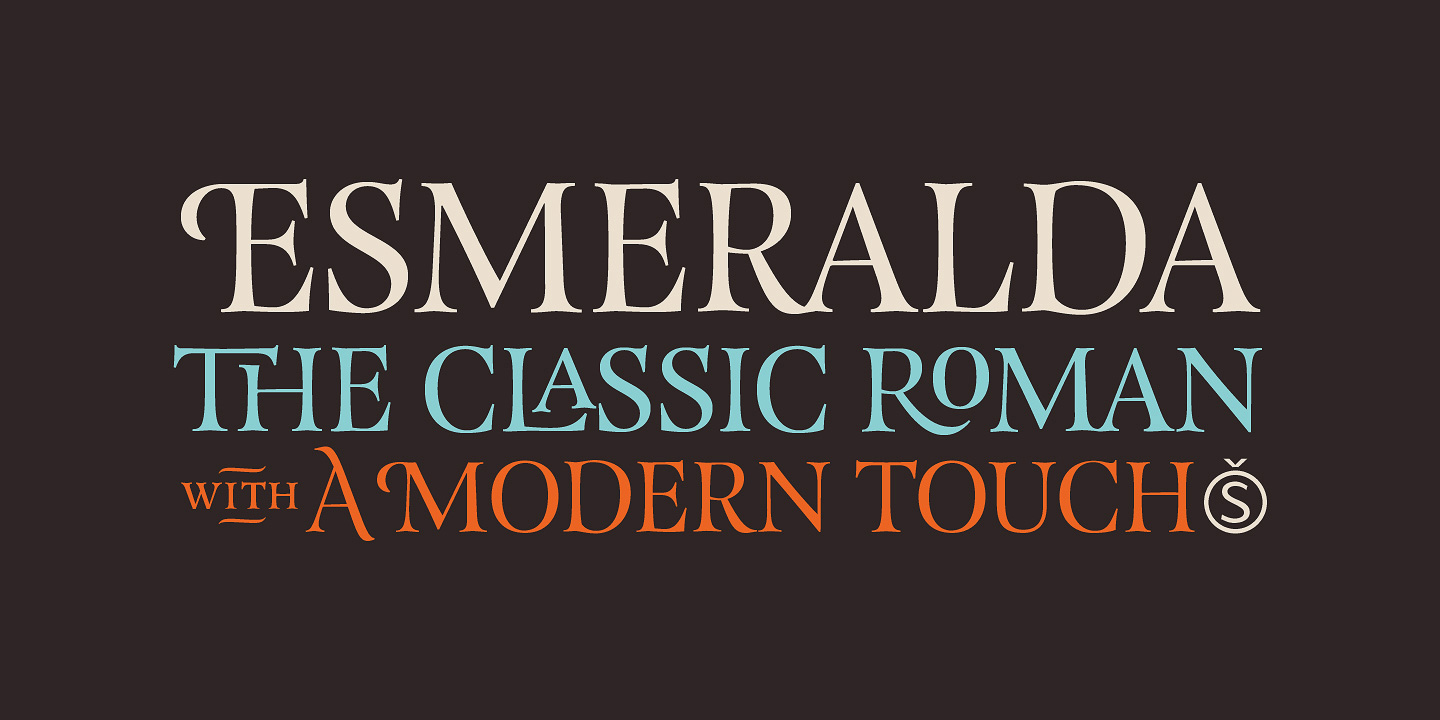 Пример шрифта Esmeralda Pro Regular